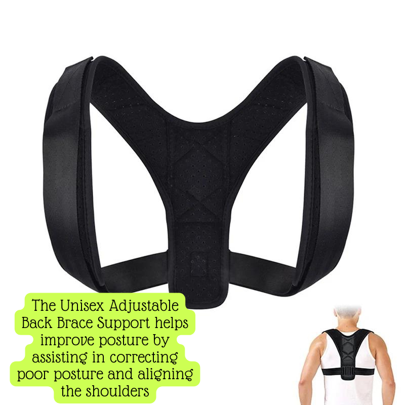 Unisex Adjustable Back Brace Support Invisible Shoulder Posture Corrector